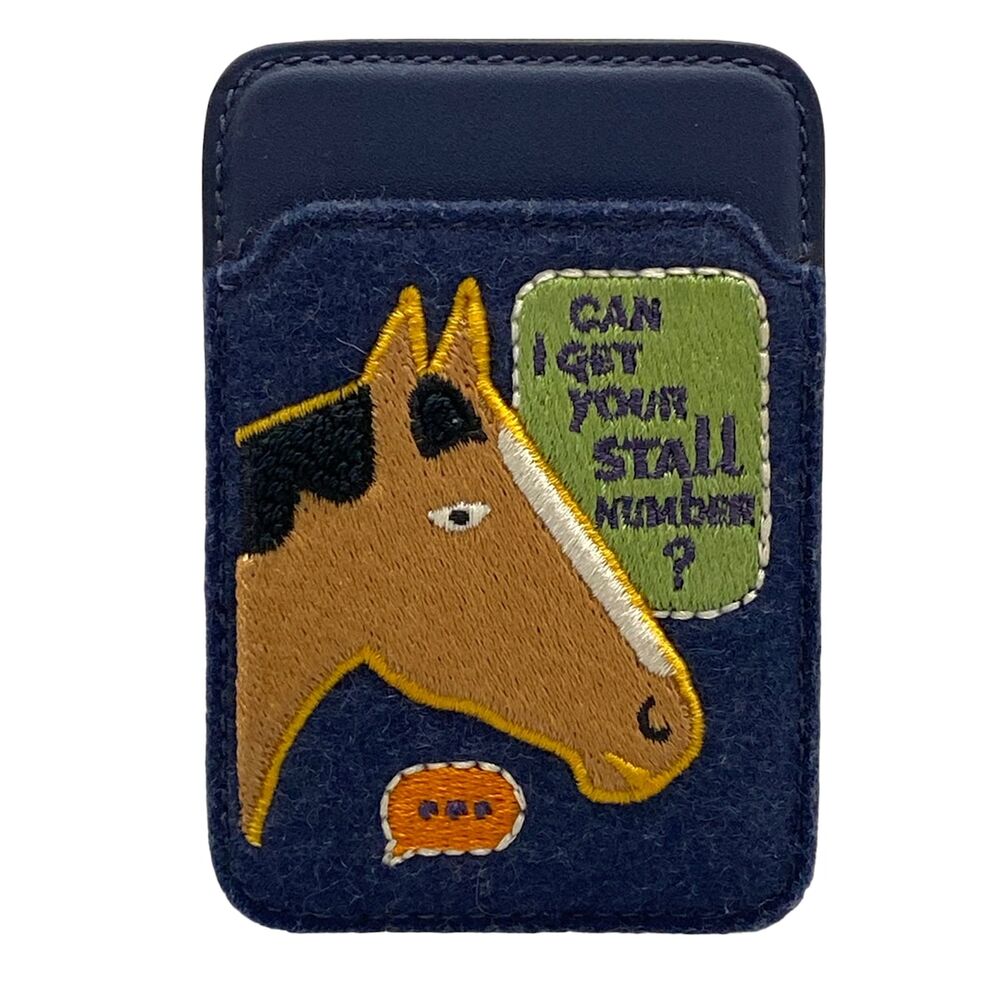 Hermès MagSafe Eman Stall Number Card Case Navy Light Brown Multi Veau Swift